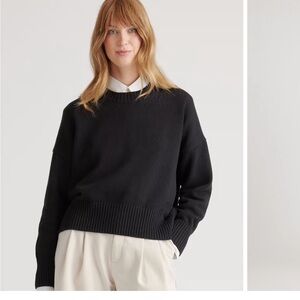 Quince Women's Black Crew Neck Sweater